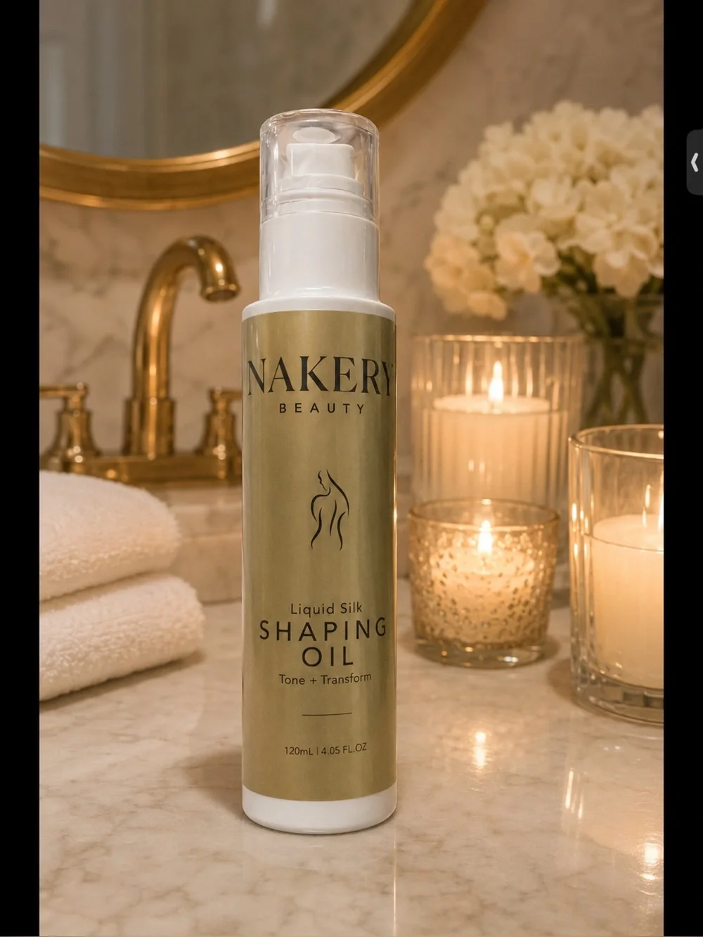 Nakery Beauty Gold Liquid Silk Shaping Oil – Radiant Face & Body Serum